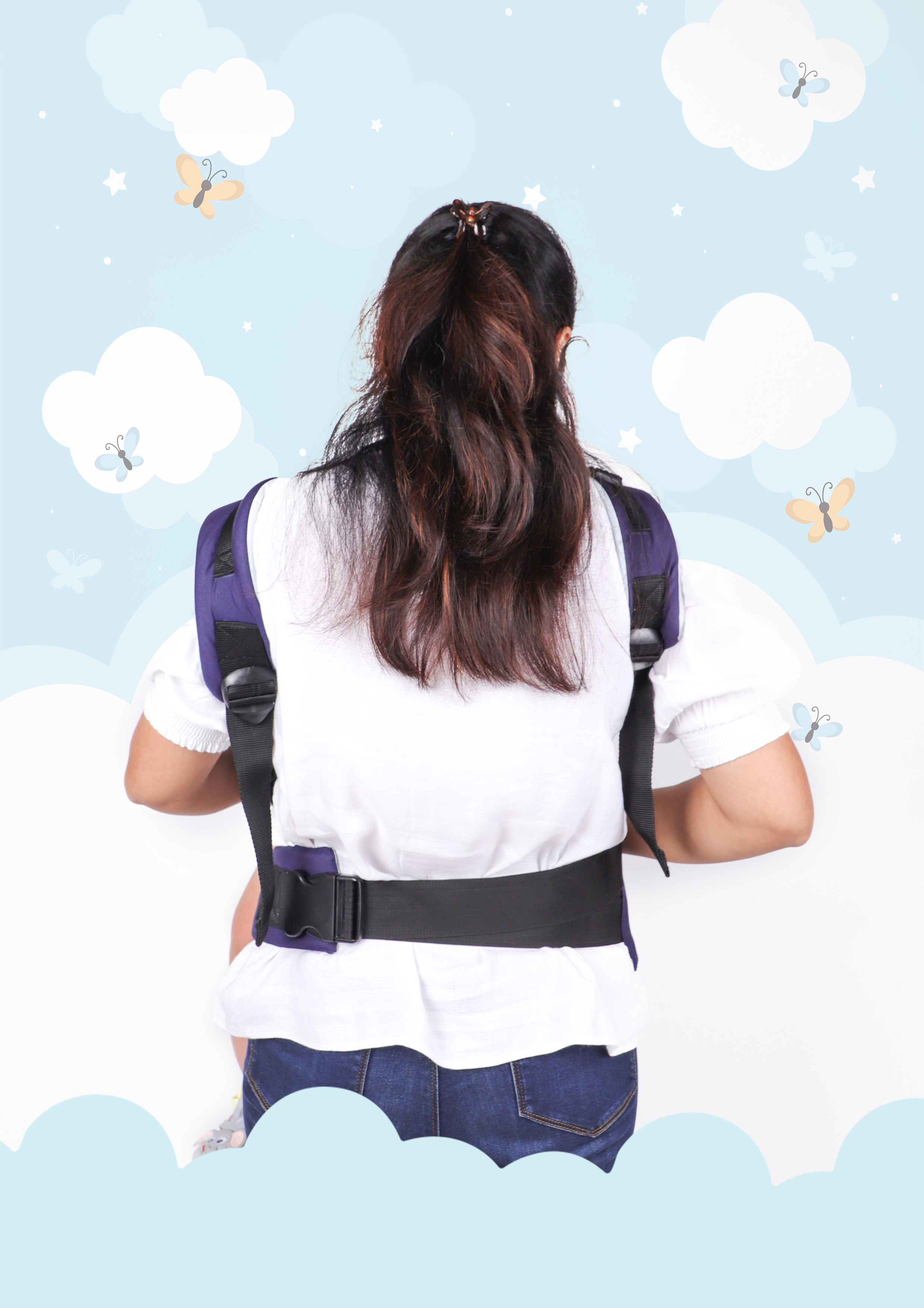 ELEGANT BABY CARRIER WITH 4 CARRY POSITION - NAVY BLUE